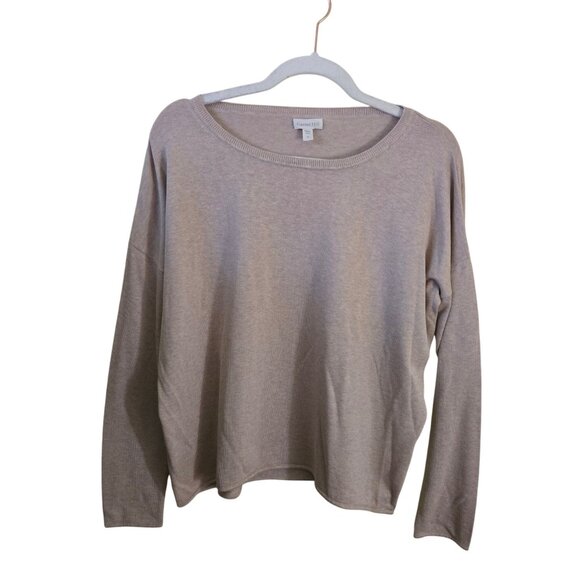 Garnet Hill Silk Cotton Sustainable Pullover Drop Shoulder 2021 Neutral Size S - Picture 2 of 7